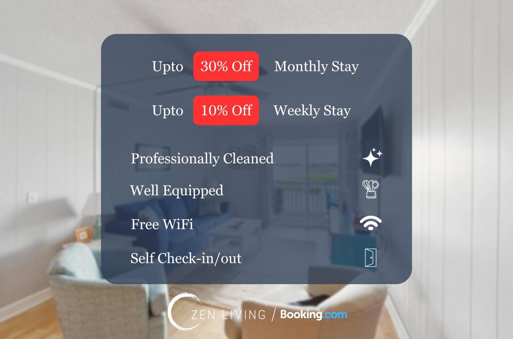 Right Across Beach Pool View Private Balcony By Zen Living Short Term Rental Миртл-Бич Экстерьер фото